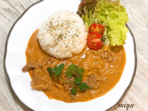 牛乳で簡単!ビーフストロガノフ